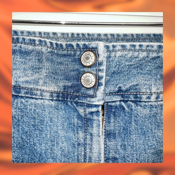 90s Vintage GUESS Denim Mini Skirt ⚡️ Made in USA ⚡️ High Waisted Jean Skirt - Picture 5 of 8
